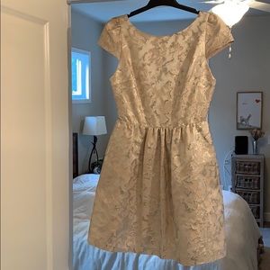 Gold/pewter metallic cocktail dress